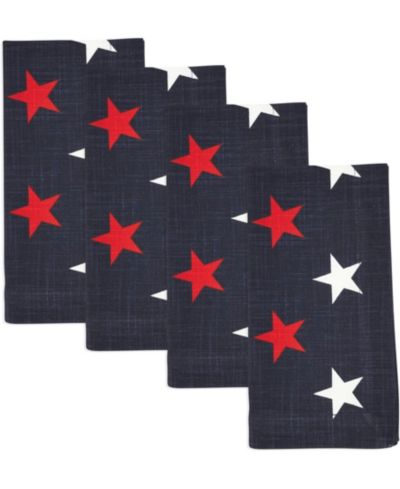 Saro Lifestyle Patriotic Americana Stars Cotton Napkins, 20" x 20"