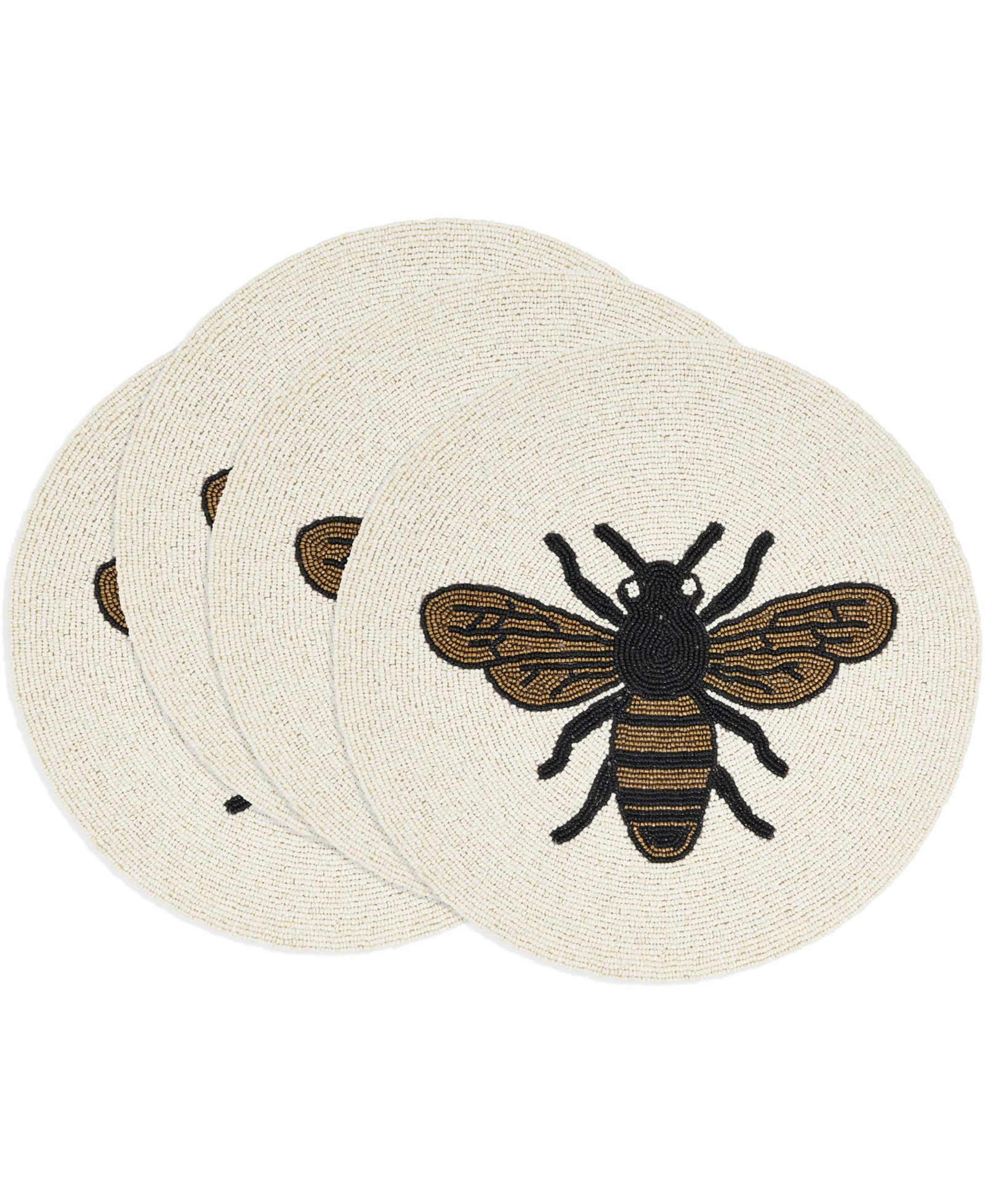 Saro Lifestyle Honeybee Treasure Beaded Placemats, 15" Round