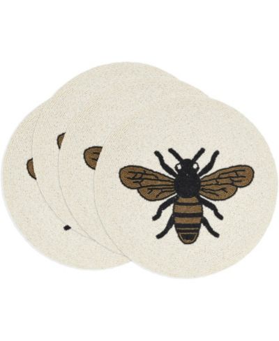 Saro Lifestyle Honeybee Treasure Beaded Placemats, 15" Round