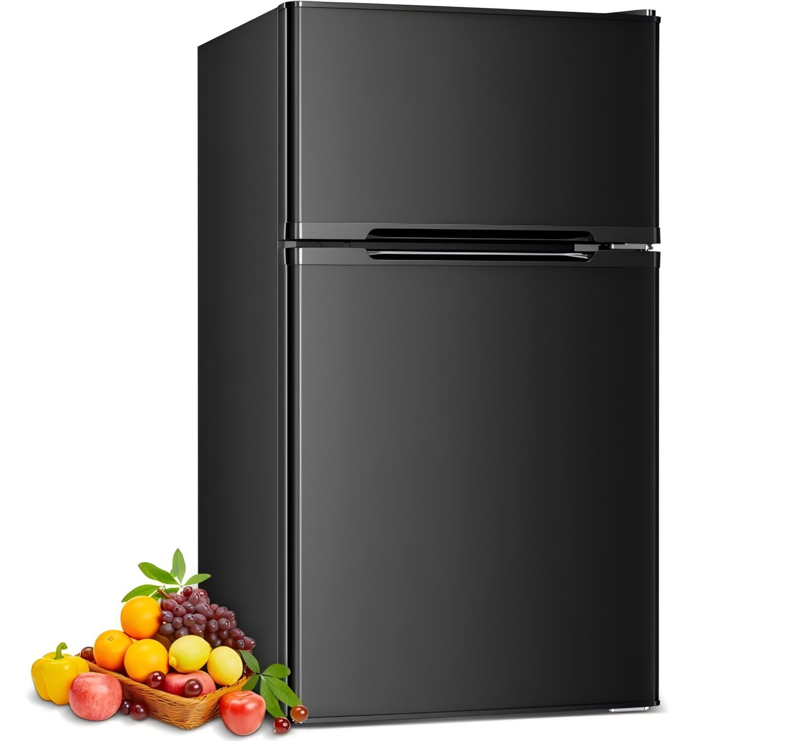 Cowsar separate freezer compartment and double door design 3.2 cubic foot mini fridge