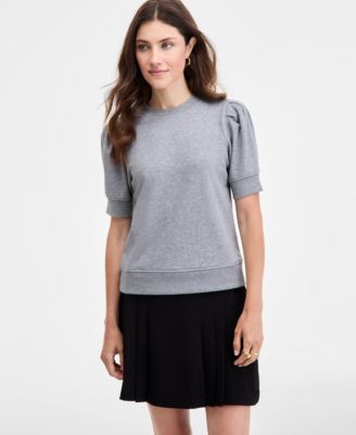On 34th Women's Puff-Sleeve French Terry Sweatshirt, Macy's Exclusive
