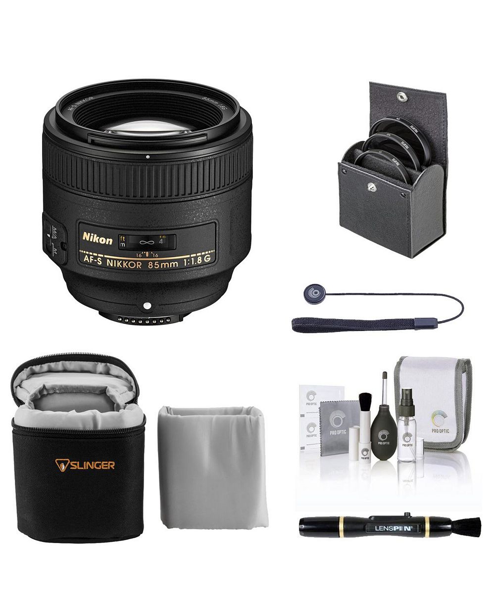 Nikon 85mm f/1.8G FX AF-S NIKKOR Lens with Essentials Kit