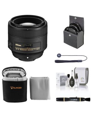 Объектив Nikon 85mm f/1.8G FX AF-S NIKKOR, комплект с фильтром ProOptic 67mm, мягким чехлом, средством для чистки, набором для чистки и страховочным шнуром