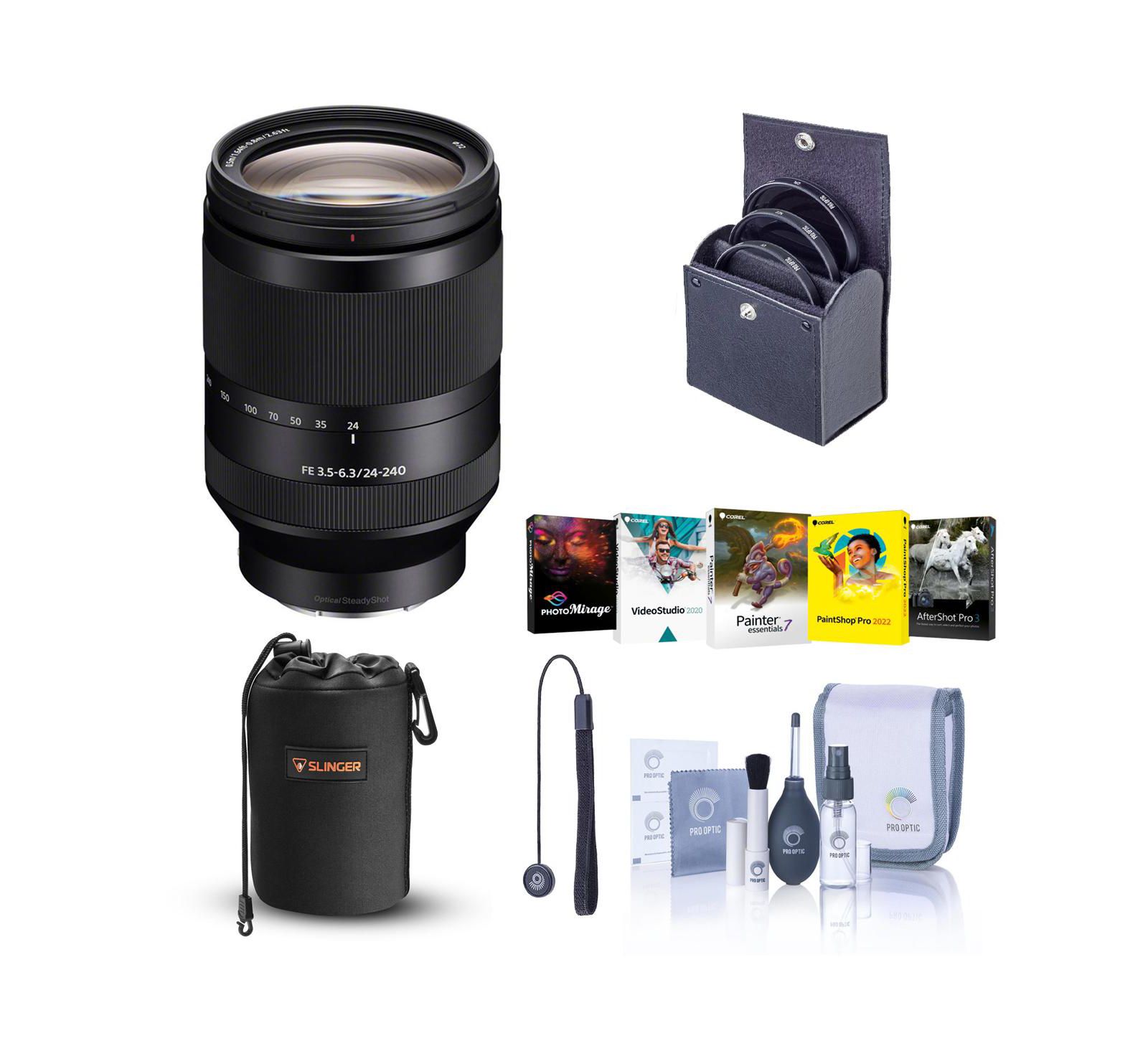 Sony FE 24-240mm f/3.5-6.3 OSS 10x Zoom Camera Lens Bundle for Sony E-Mount