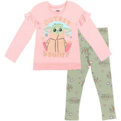 Star Wars Girls (6-12)The Mandalorian Yoda T-Shirt and Leggings Outfit Set