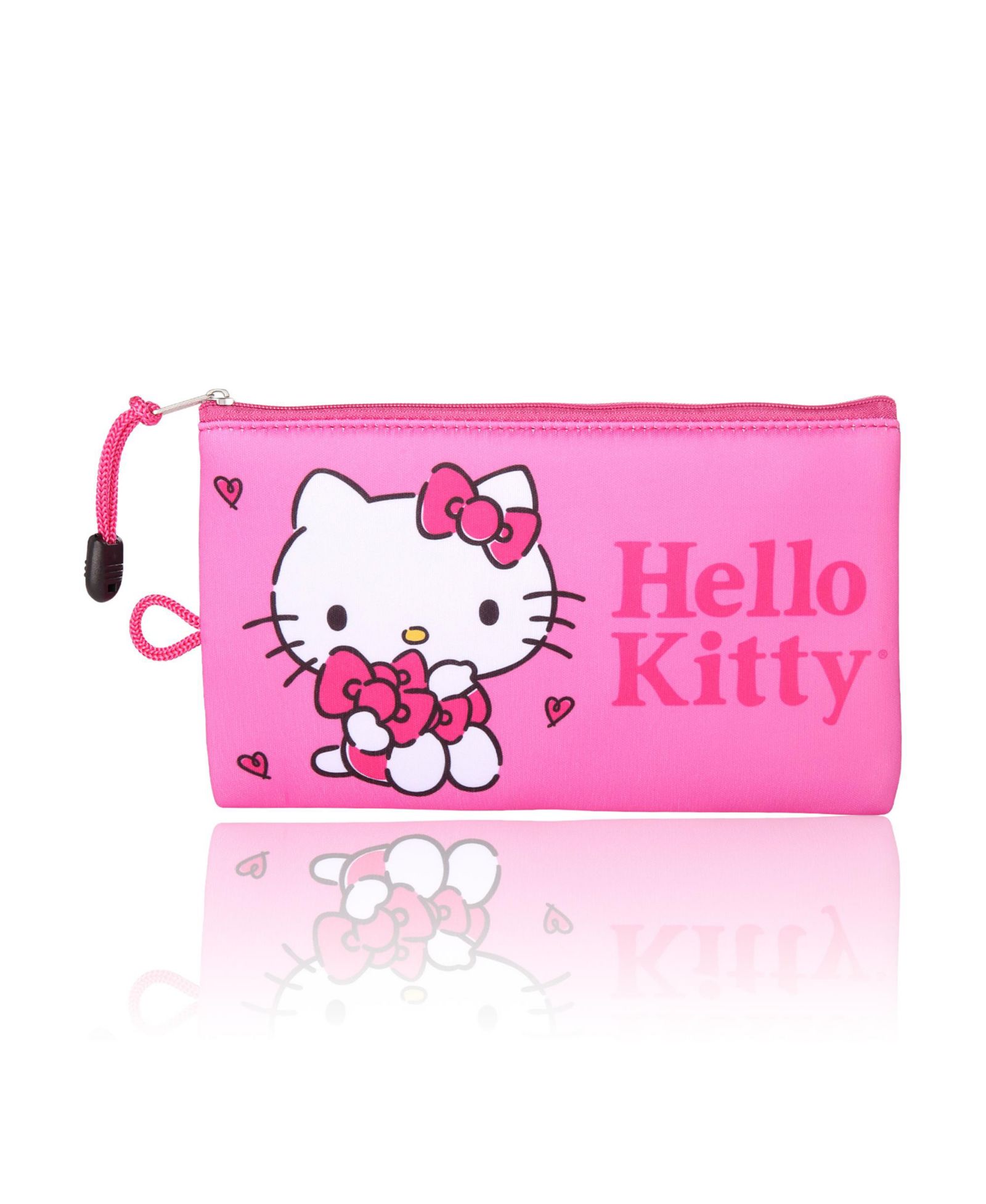 Hello Kitty Makeup Bag Official License, Pink Neoprene Zip Pouch for Travel, Sanrio Travel Gifts
