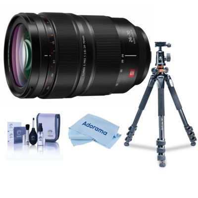 Panasonic Lumix S Pro 24-70mm f/2.8 Lens Bundle with Tripod and Cleaning Kit for L-Mount