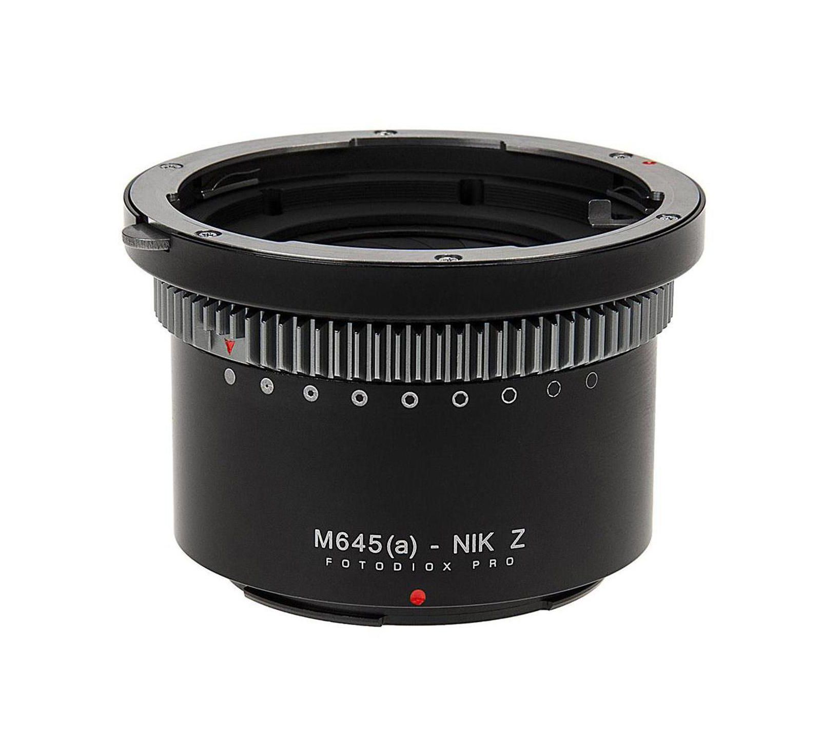 Fotodiox Pro De-clicked Iris Infinity Focus Lens Mount Adapter for Mamiya 645 (M645) to Nikon Z-Mount