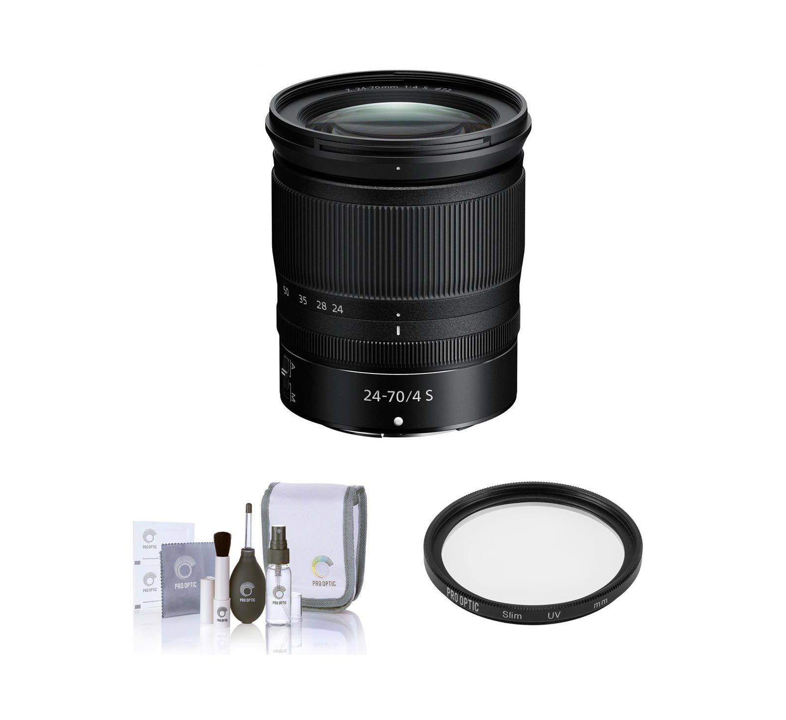 Nikon NIKKOR Z 24-70mm f/4 S Lens Bundle с UV Filter и Cleaning Kit