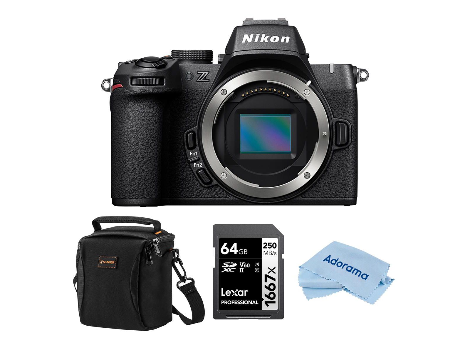 Nikon Z50II Mirrorless Camera, Bundle with 64GB Memory Card and Shoulder Bag