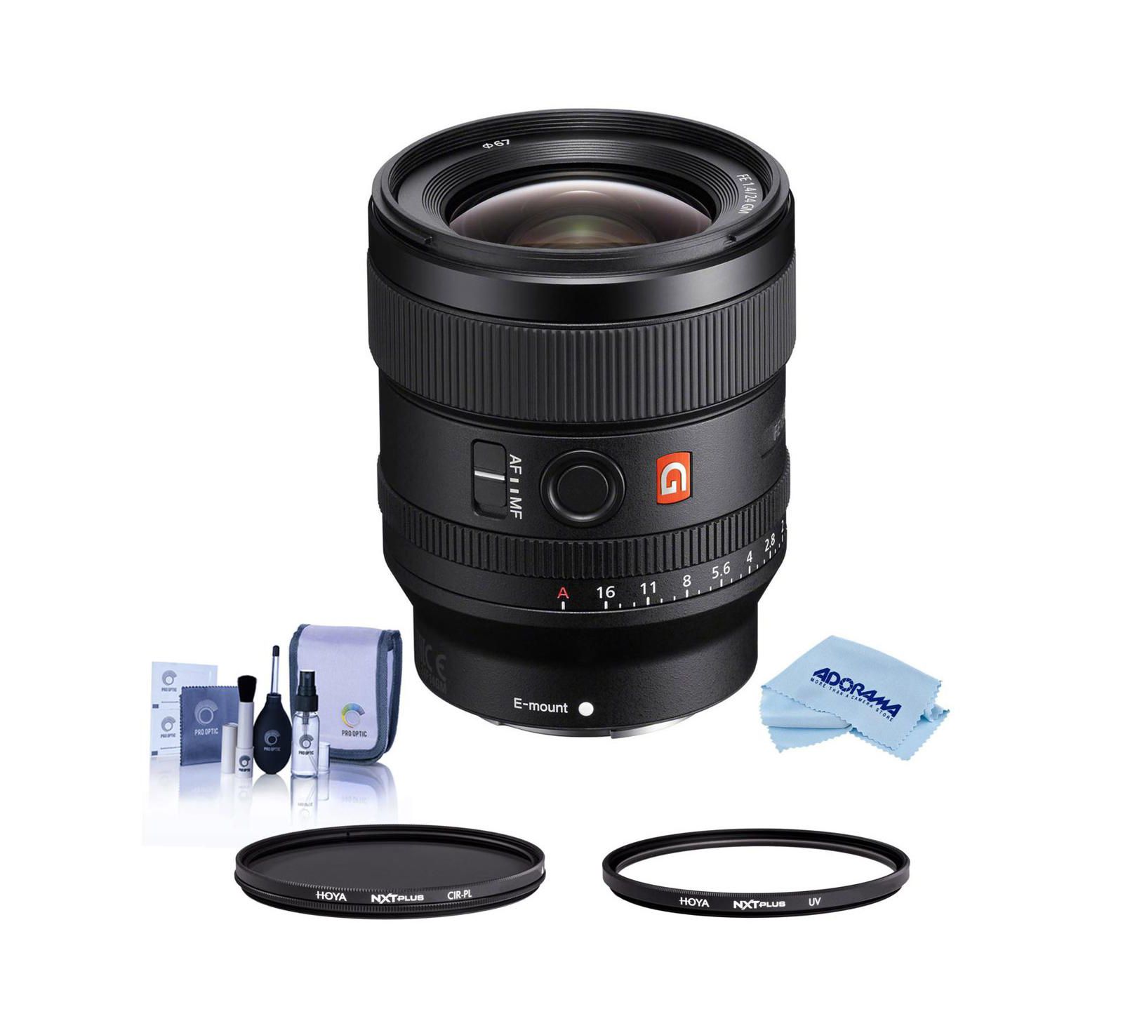 Sony FE 24mm f/1.4 GM объектив для Sony E, комплект с фильтром Hoya NXT Plus 67mm UV+CPL, набором для чистки и салфеткой