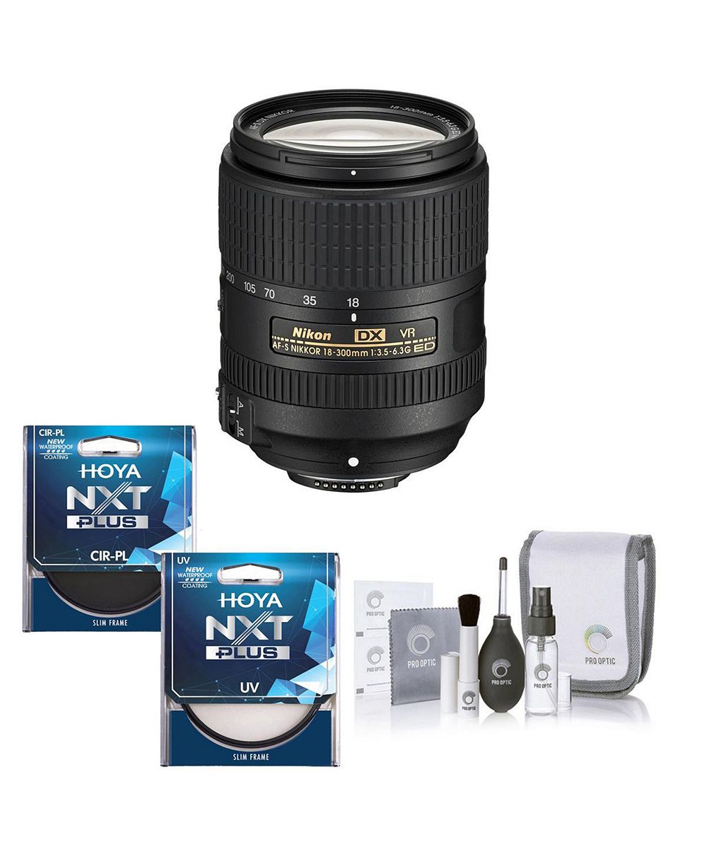 Nikon 18-300mm f/3.5-6.3G ED IF AF-S DX NIKKOR VR Lens с набором фильтров Tiffen 67mm UV и CPL