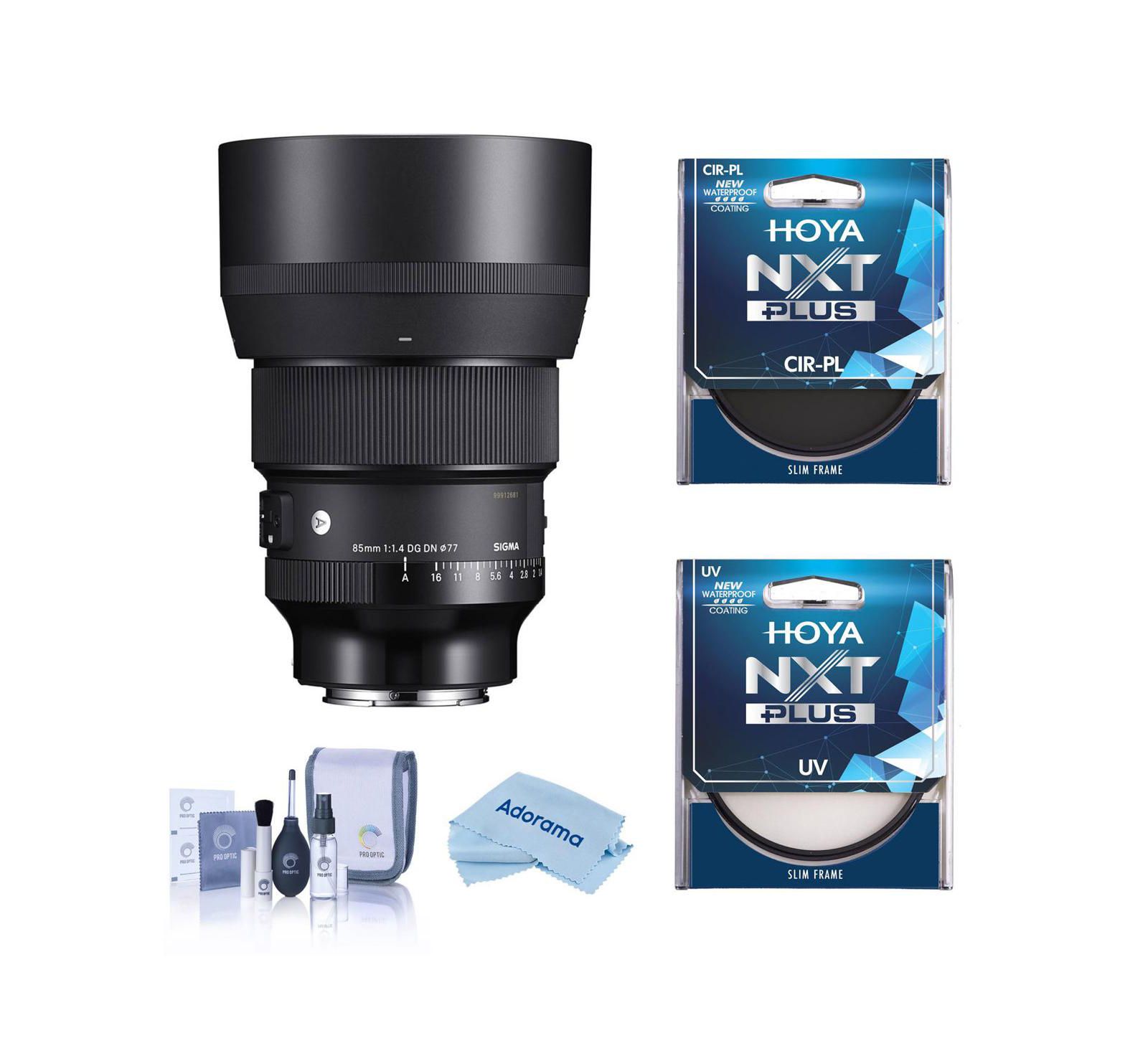 Объектив Sigma 85mm f/1.4 DG DN ART для Sony E, комплект с фильтрами Tiffen 77mm UV и CPL