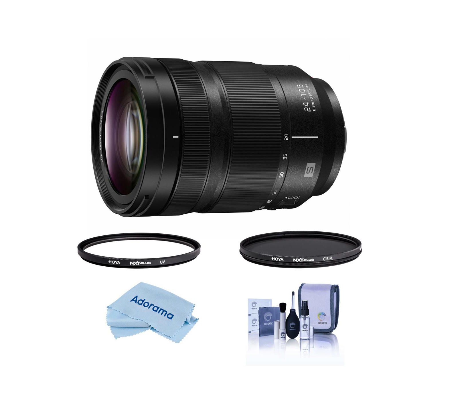 Объектив Panasonic LUMIX S 24-105mm f/4 O.I.S. для L Mount с набором фильтров Hoya NXT Plus 77mm UV+CPL и набором для чистки