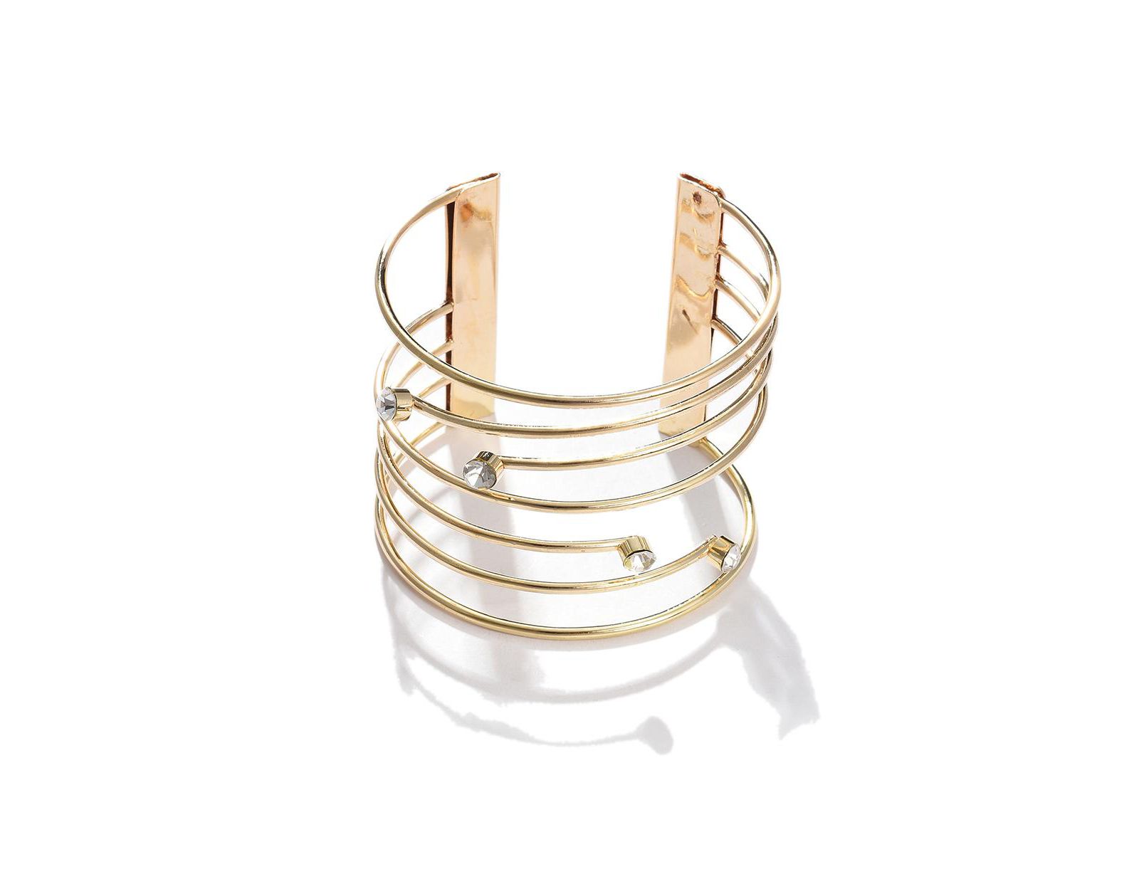 SOHI Women's Lined Stone Cuff Bracelet