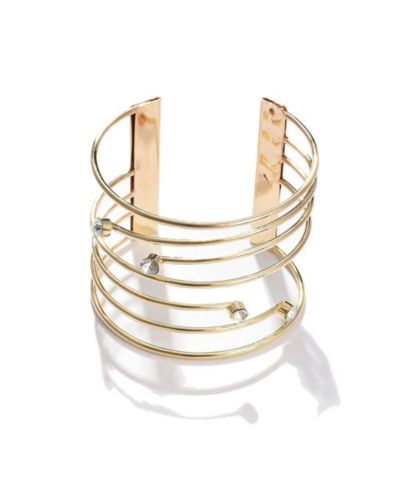 SOHI Women's Lined Stone Cuff Bracelet