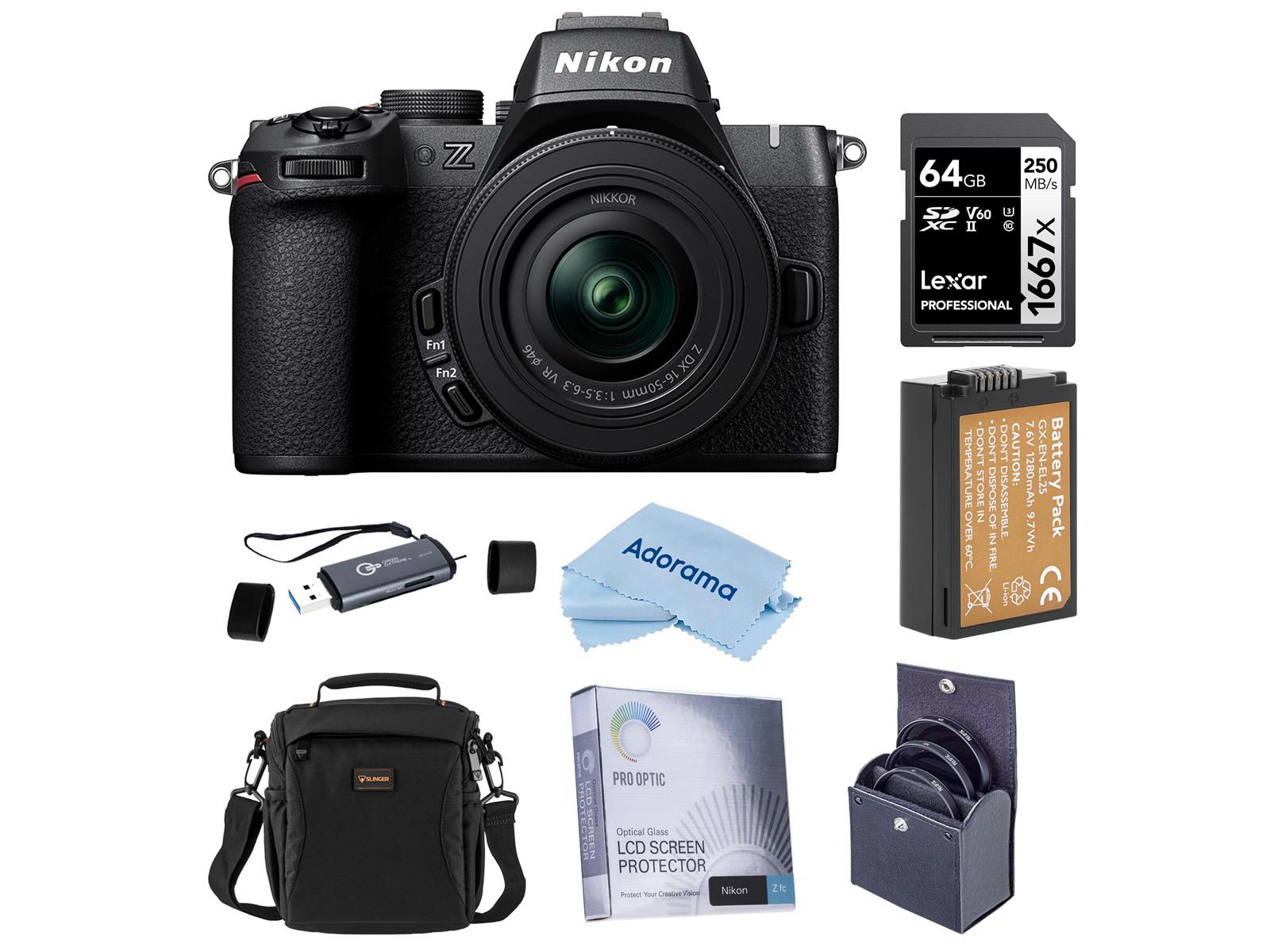 Nikon Z50II Mirrorless Camera w/16-50mm f/3.5-6.3 VR Lens, w/Essentials Kit