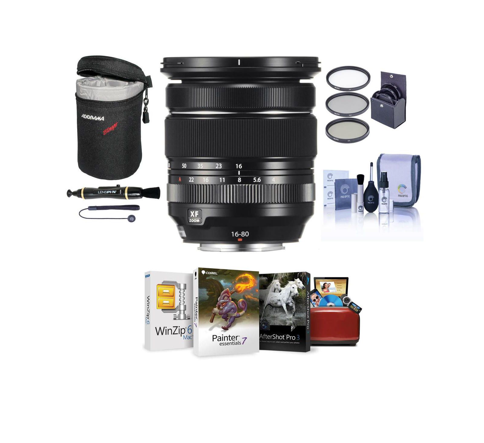 Fujifilm XF 16-80mm f/4.0 R OIS WR Lens, w/Free Mac Software  Accessories