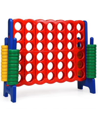 Gymax Giant 2-Player 4-to-Score Board Game, 42 Jumbo Rings, Ages 3+