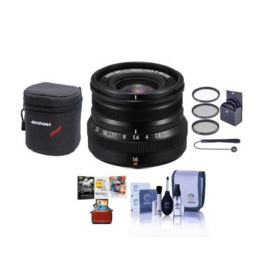 Fujifilm XF 16mm f/2.8 R WR Lens, Bundle with ProOptic 49mm Filter Kit, Lens Case, Cleaning Kit, Lens Cap Tether, Mac Software Package