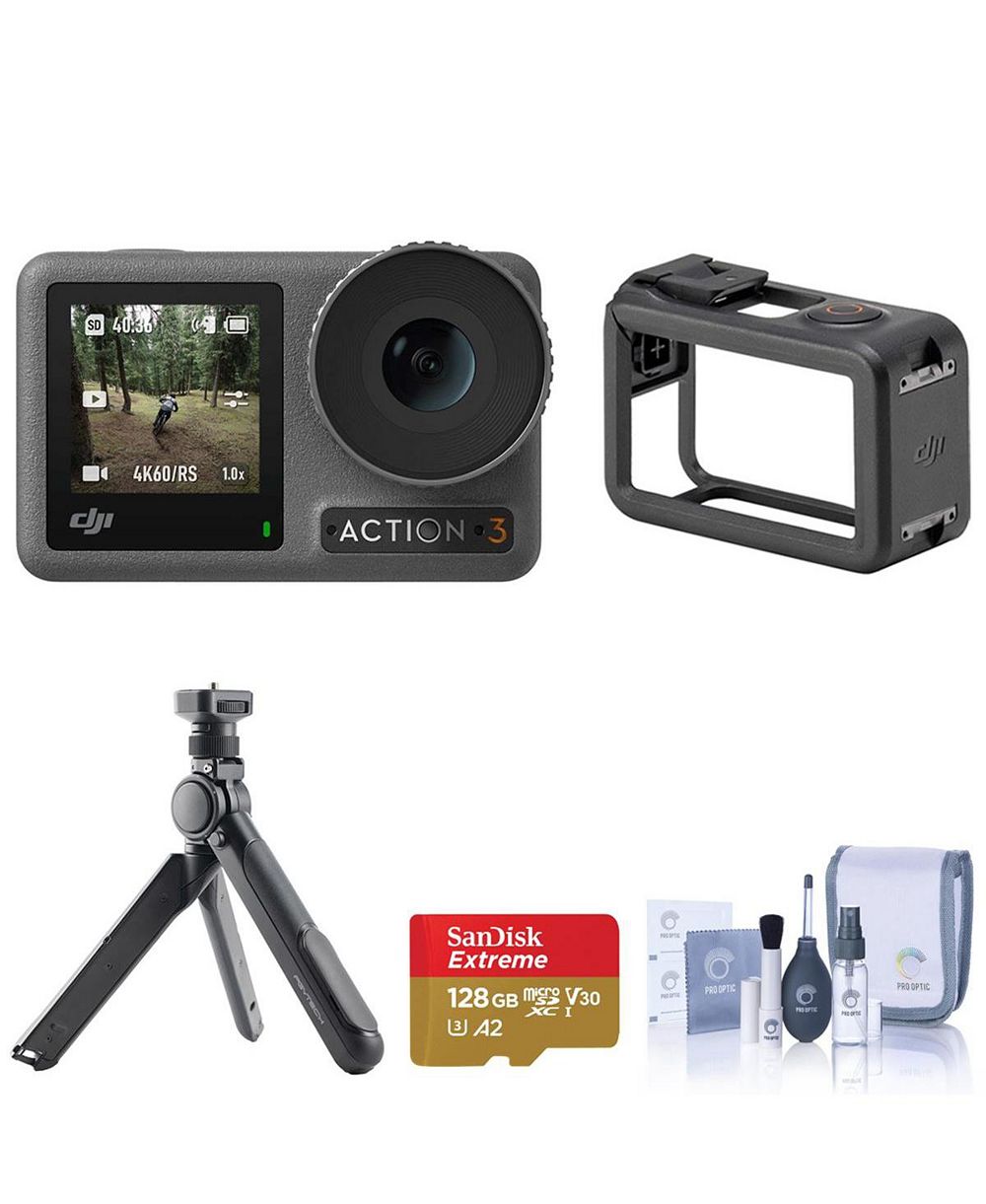 DJI Osmo Action 4 Camera Standard Combo, Bundle with Accessories Kit