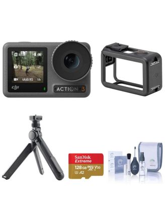 Камера DJI Osmo Action 4 Standard Combo Bundle с штативом, полным комплектом для ухода за оптикой и чистки, картой памяти 128GB UHS-I U3 microSDXC