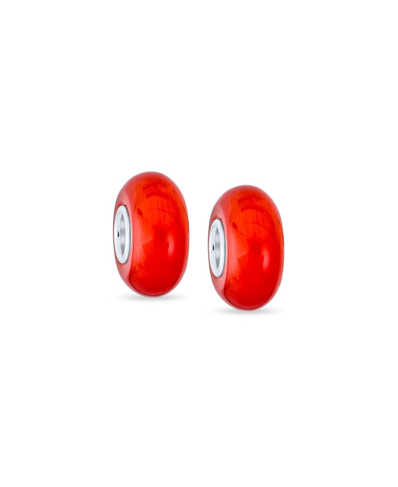 Набор из 2 шармов Bling Jewelry из серебра 925 с черным стеклом Murano