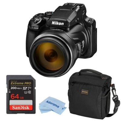 Nikon COOLPIX P1100 Цифровая камера с 125x оптическим зумом и 4K Ultra HD видео + 64GB SDXC SD карта + сумка Slinger + салфетка для чистки