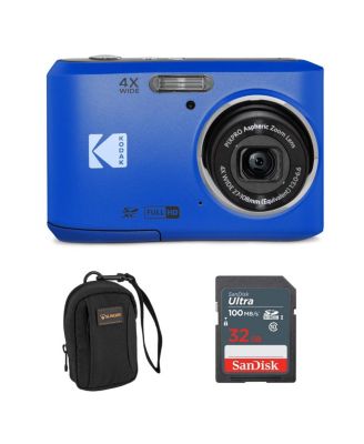 Kodak PIXPRO FZ45 Friendly Zoom 16MP Full HD цифровая камера, синяя, комплект с картой памяти 32GB и сумкой для камеры
