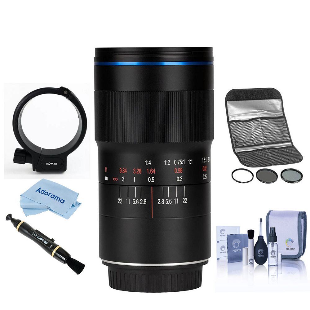 Venus Laowa 100mm f/2.8 2x Ultra Macro APO Lens for Canon EF, Bundle with Hoya 67mm Filter Kit II, Tripod Collar, Lens Cleaner, Cleaning Kit, Cleaning