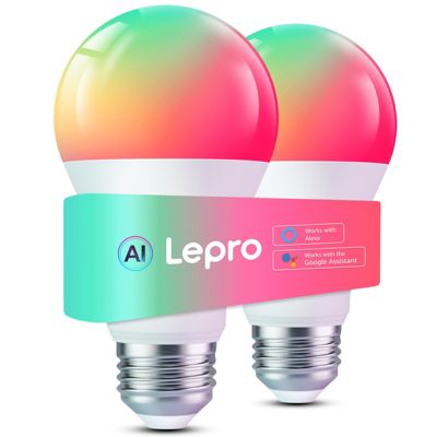 Умные LED лампы Lepro B2 AI Smart RGBWW, 1100LM, с поддержкой Alexa и Google Assistant, 2.4GHz WiFi Bluetooth, 2 шт.