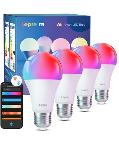 Светодиодные лампы Lepro B2 AI Smart RGBWW, 1100LM, 2.4GHz WiFi Bluetooth, 4 Pack