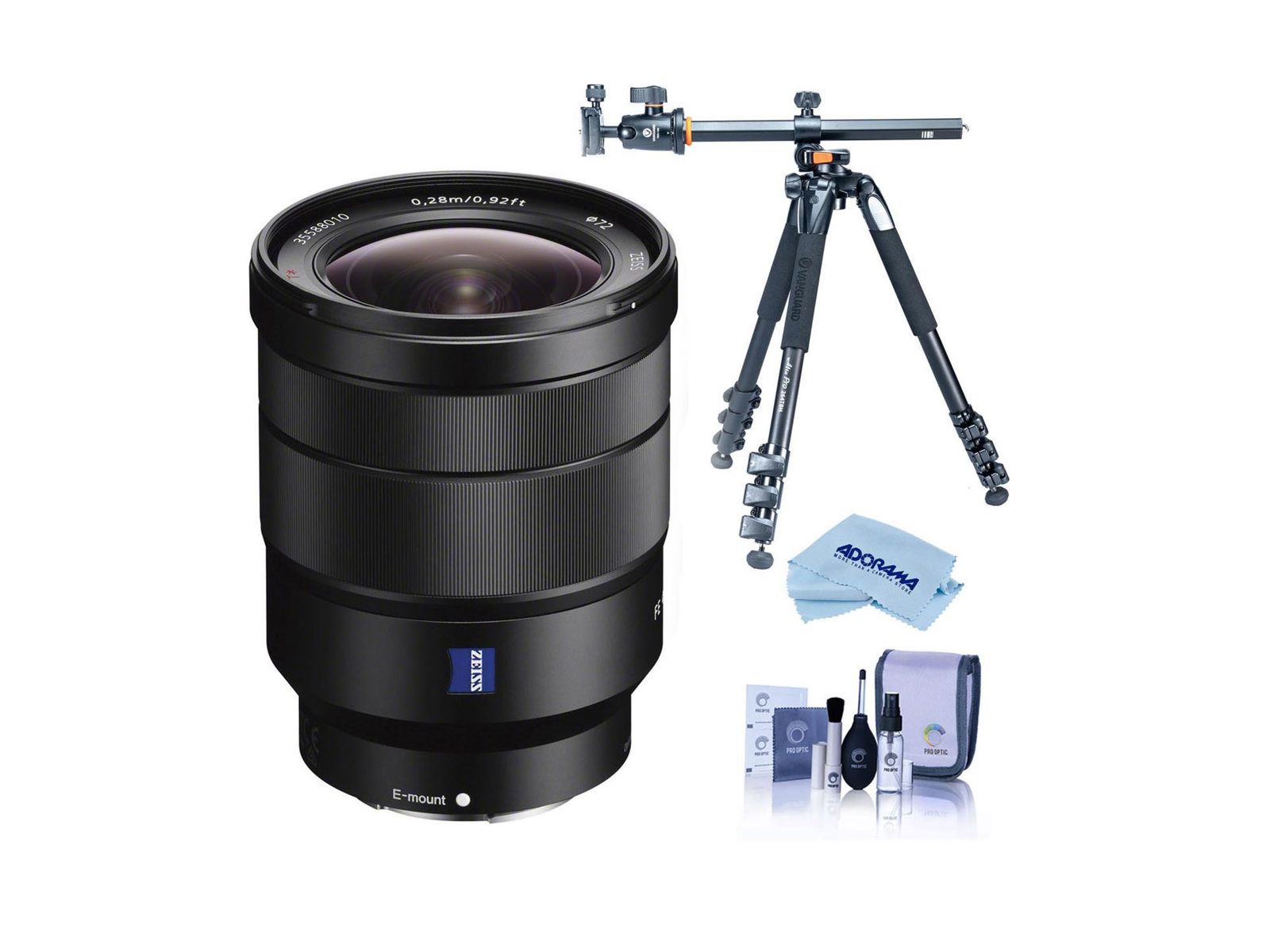 Объектив Sony Vario-Tessar T FE 16-35mm f/4 ZA OSS для Sony E с штативом Takama и набором для чистки