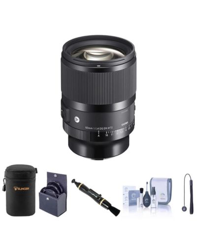 Sigma 50mm f/1.4 DG DN Art Lens для L Mount Bundle с 72mm Filter Kit, Lens Case, Lens Cleaner, Cleaning Kit, Lens Cap Tether