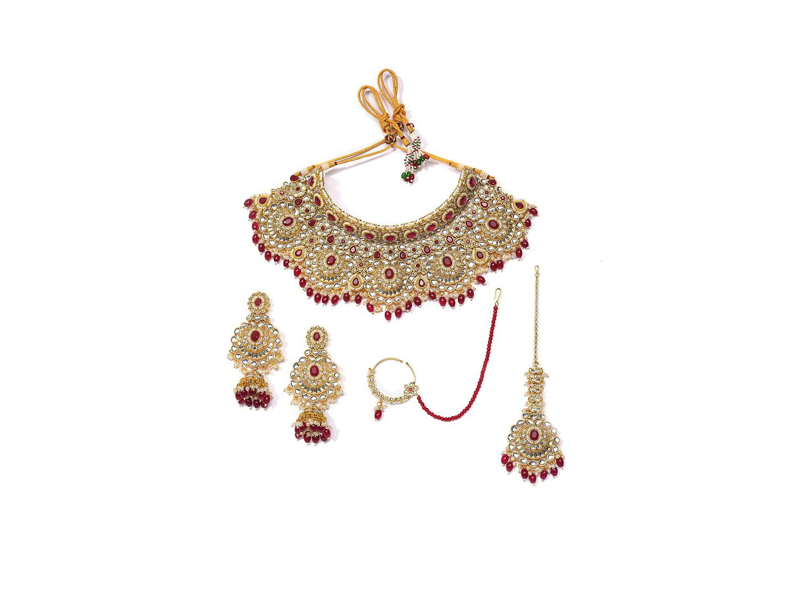 Женский ювелирный набор SOHI Plated Kundan Beaded