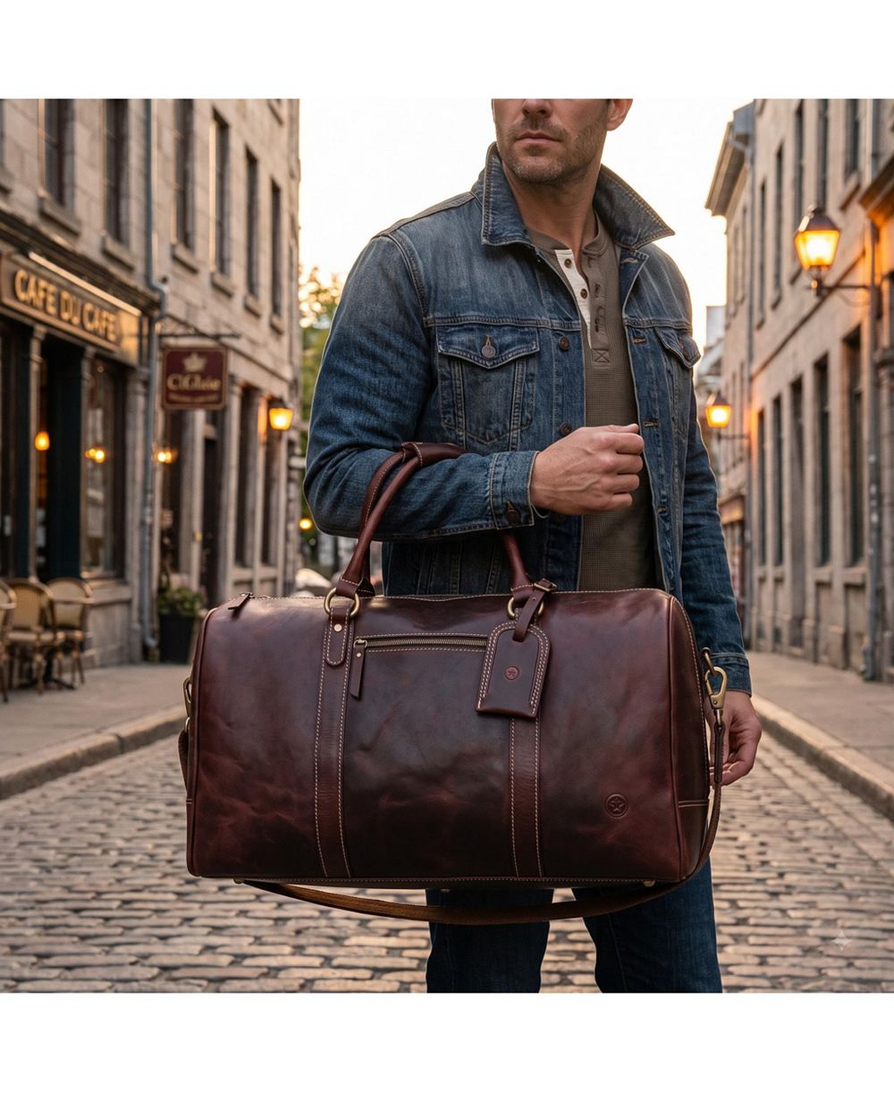 20 Inch Luxor Leather Duffle Bag