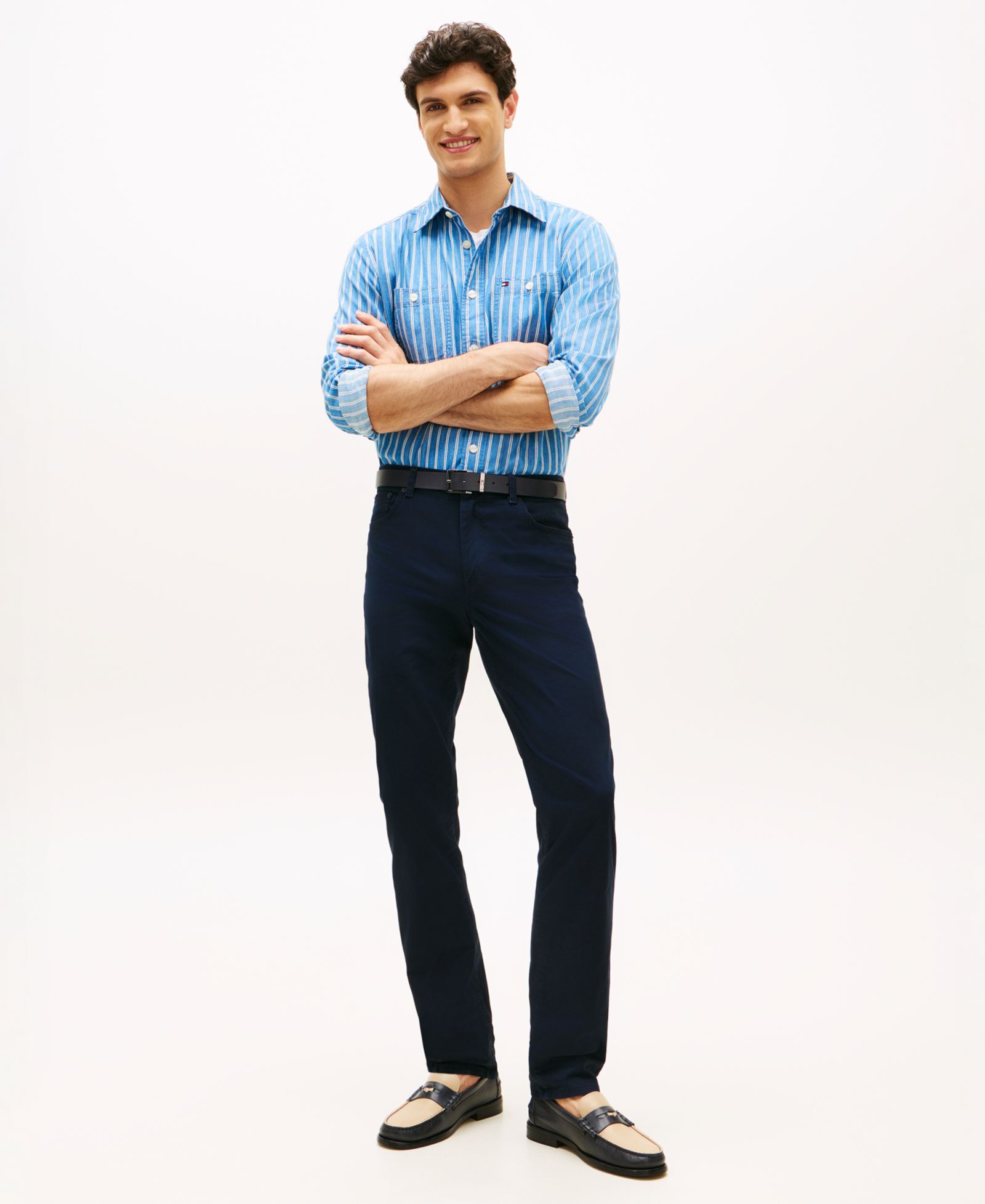 Tommy Hilfiger Мужские брюки Denton Straight-Fit из стрейч-твила, 5 карманов