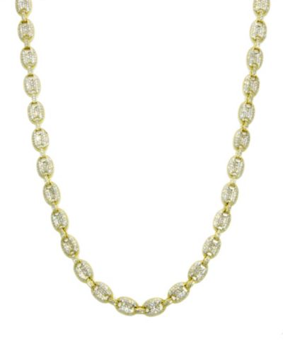 Macy's Cubic Zirconia and Yellow IP Necklace (8mm) in Sterling Silver