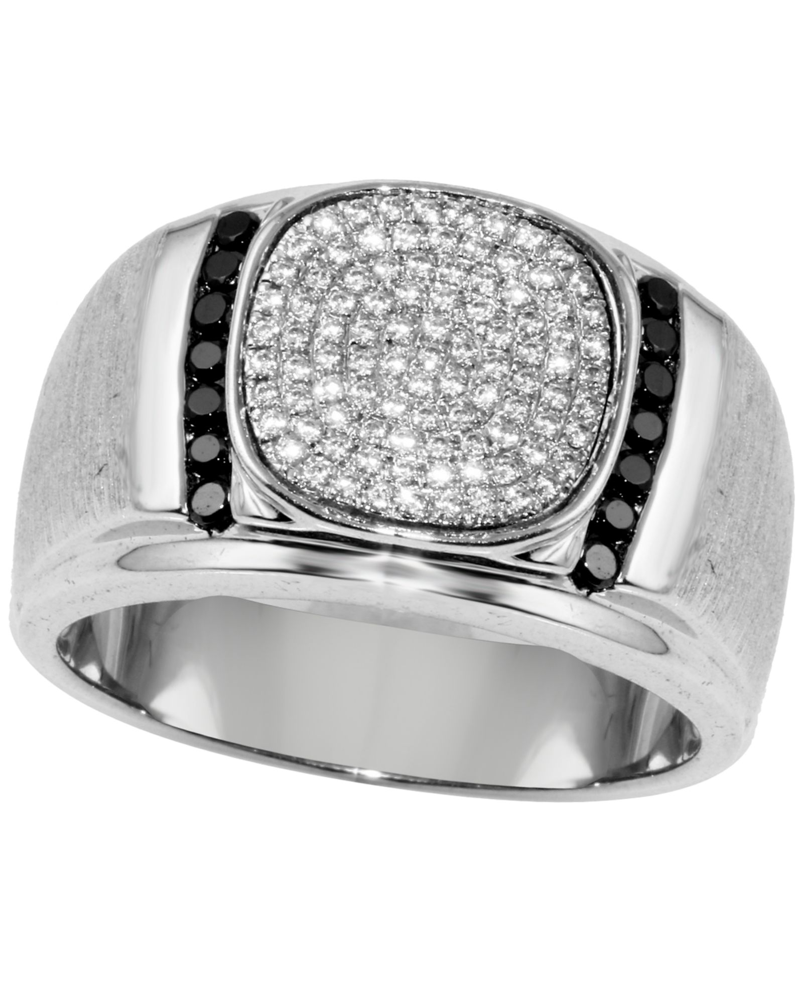 Кольцо White and Black Diamond в Sterling Silver (10-3/4 ct. t.w.)