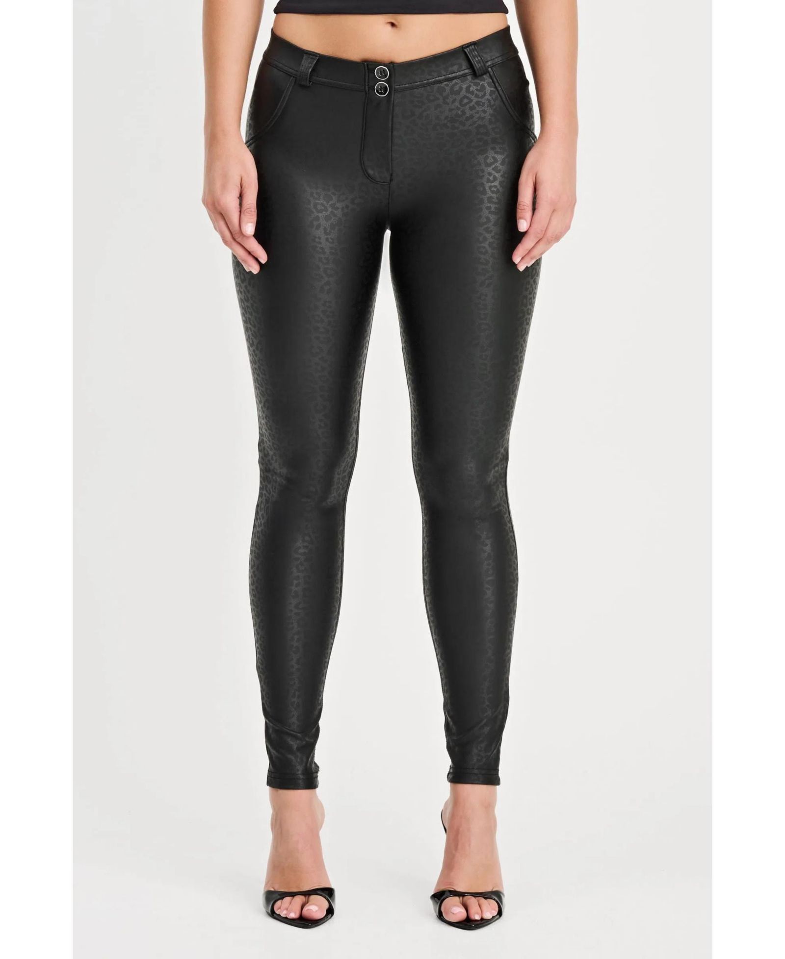 Freddy Women's Panther Faux Leather Mid-Rise Sculpting Pants
