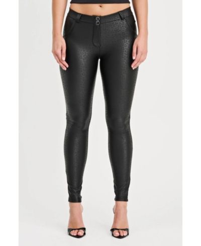 Freddy Women's Panther Faux Leather Mid-Rise Sculpting Pants