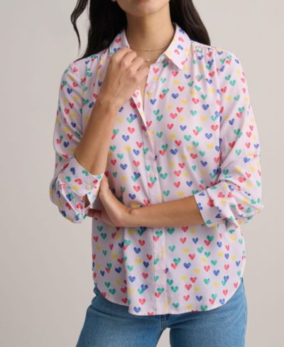 UNTUCKit Women's Printed Hearts Natalie Shirt