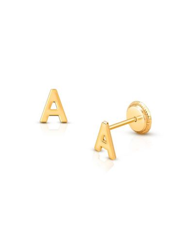 Tiny Blessings Серьги-гвоздики с инициалами из золота 14K