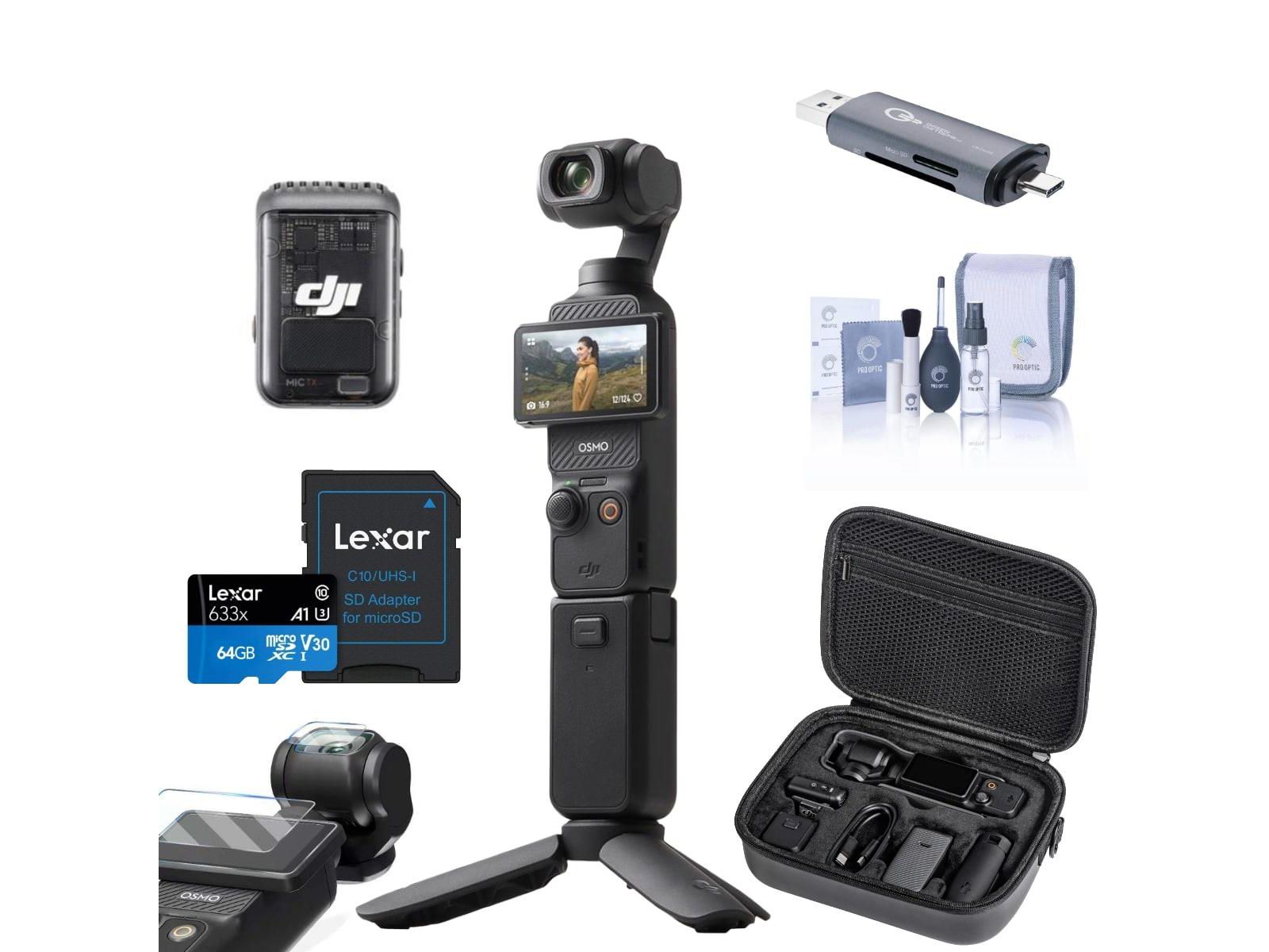 DJI Osmo Pocket 3 Creator Combo, Vlogging Camera, 4K/120fps Video, 3-Axis Stabilization, Mic Included for Clear Sound, Bundle with Carrying Case