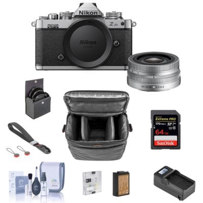 Беззеркальная цифровая камера Nikon Z fc DX-Format с объективом 16-50mm f/3.5-6.3 VR, комплект с SD-картой 64GB, сумкой, ремешком, дополнительным аккумулятором и зарядным устройством