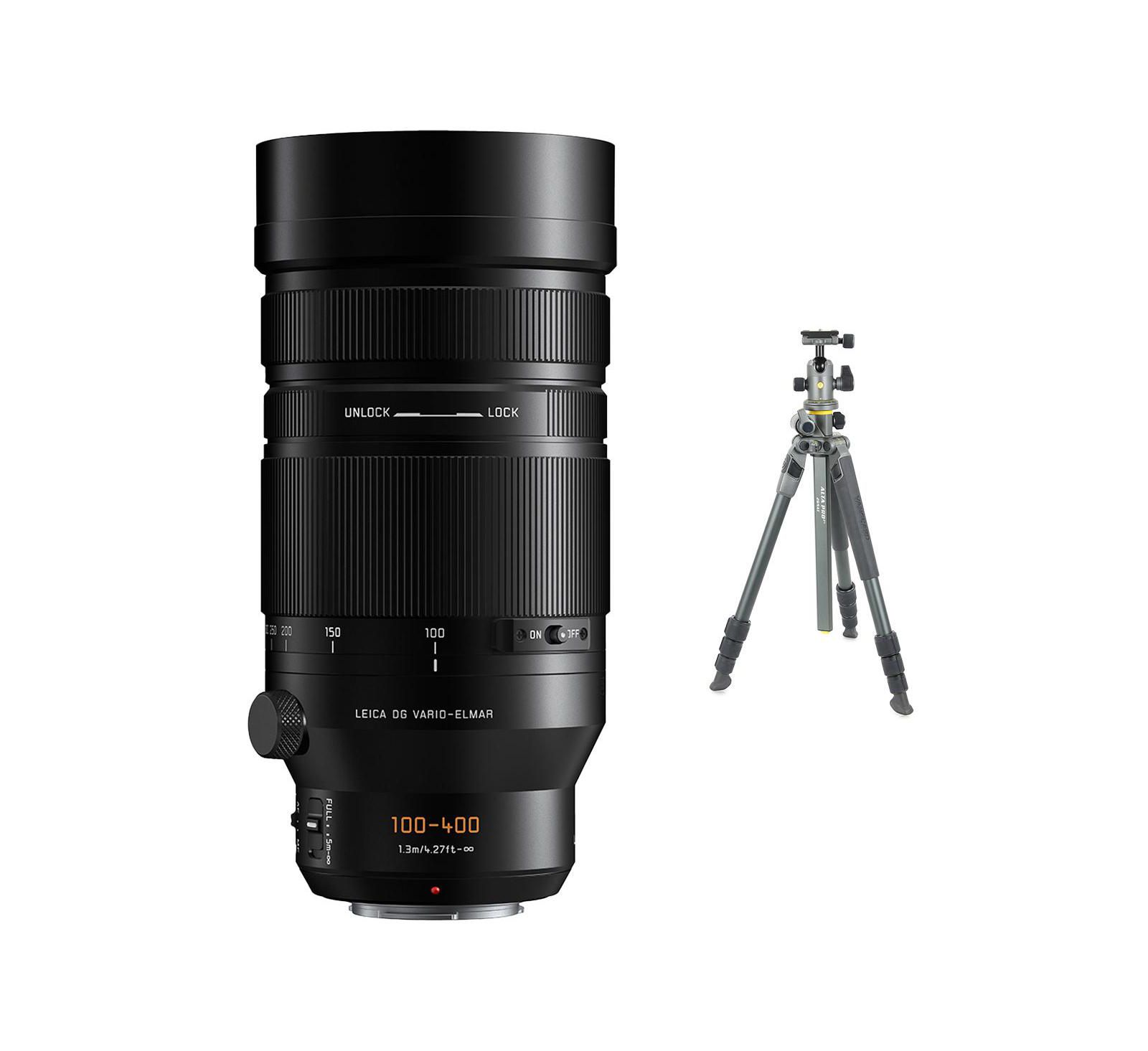 Panasonic Leica DG Vario-Elmarit 100-400mm f/4.0-6.3 II ASPH объектив, комплект с треногой VEO 3T+ 264AB 4-секционной алюминиевой и шаровой головкой BH-160S
