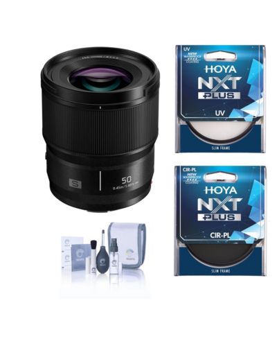 Panasonic Lumix S 50mm f/1.8 Lens Bundle with Filter Kit and Cleaning Kit for L-Mount