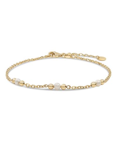 Браслет с цепочкой из пресноводного жемчуга в 14K Gold от DEVATA, 6.5 in до 7.5 in