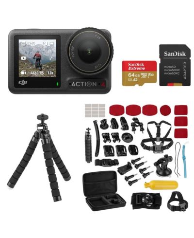 DJI Osmo Action 4 Стандартный комплект с аксессуарами Froggi Extreme Sport и картой памяти 64GB microSDXC