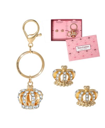 Набор Juicy Couture: брелок-корона и серьги с кристаллами